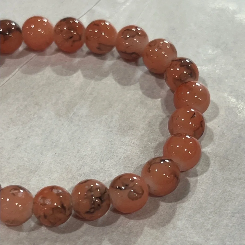 Elegant Orange Beaded Bracelet